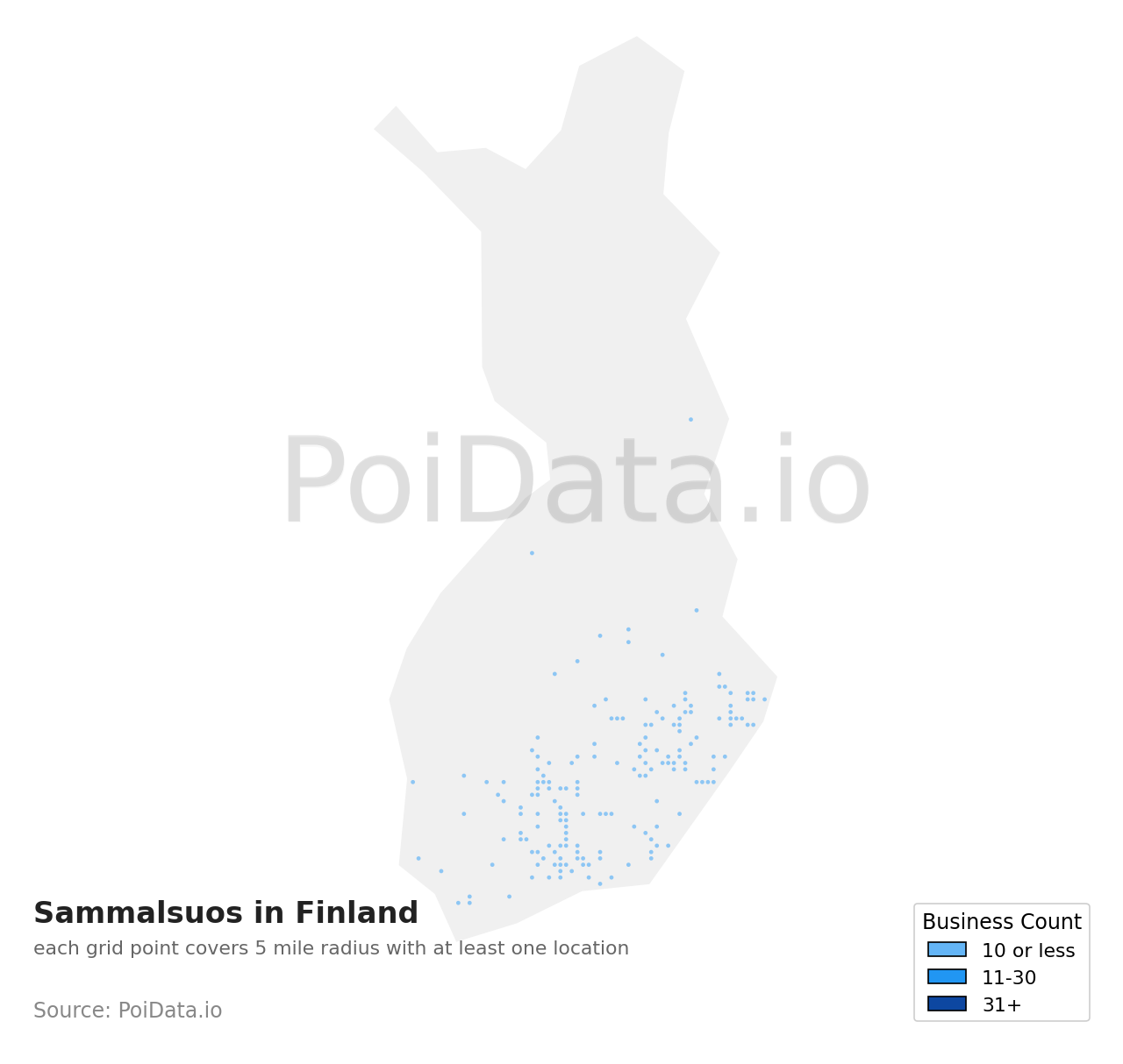 Sammalsuo density map for Finland