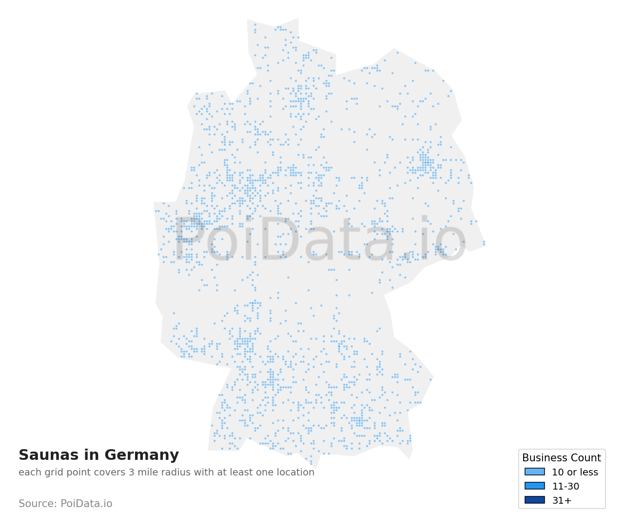 Sauna density map for Germany