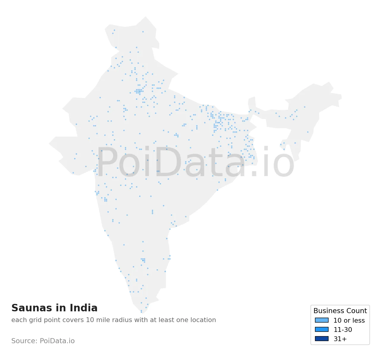 Sauna density map for India