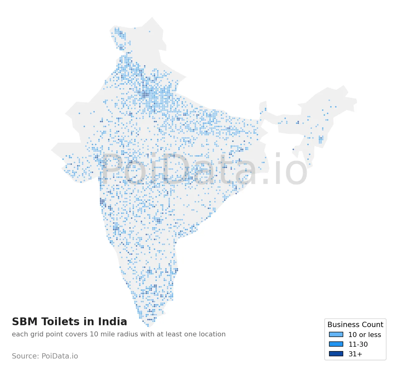 SBM Toilet density map for India