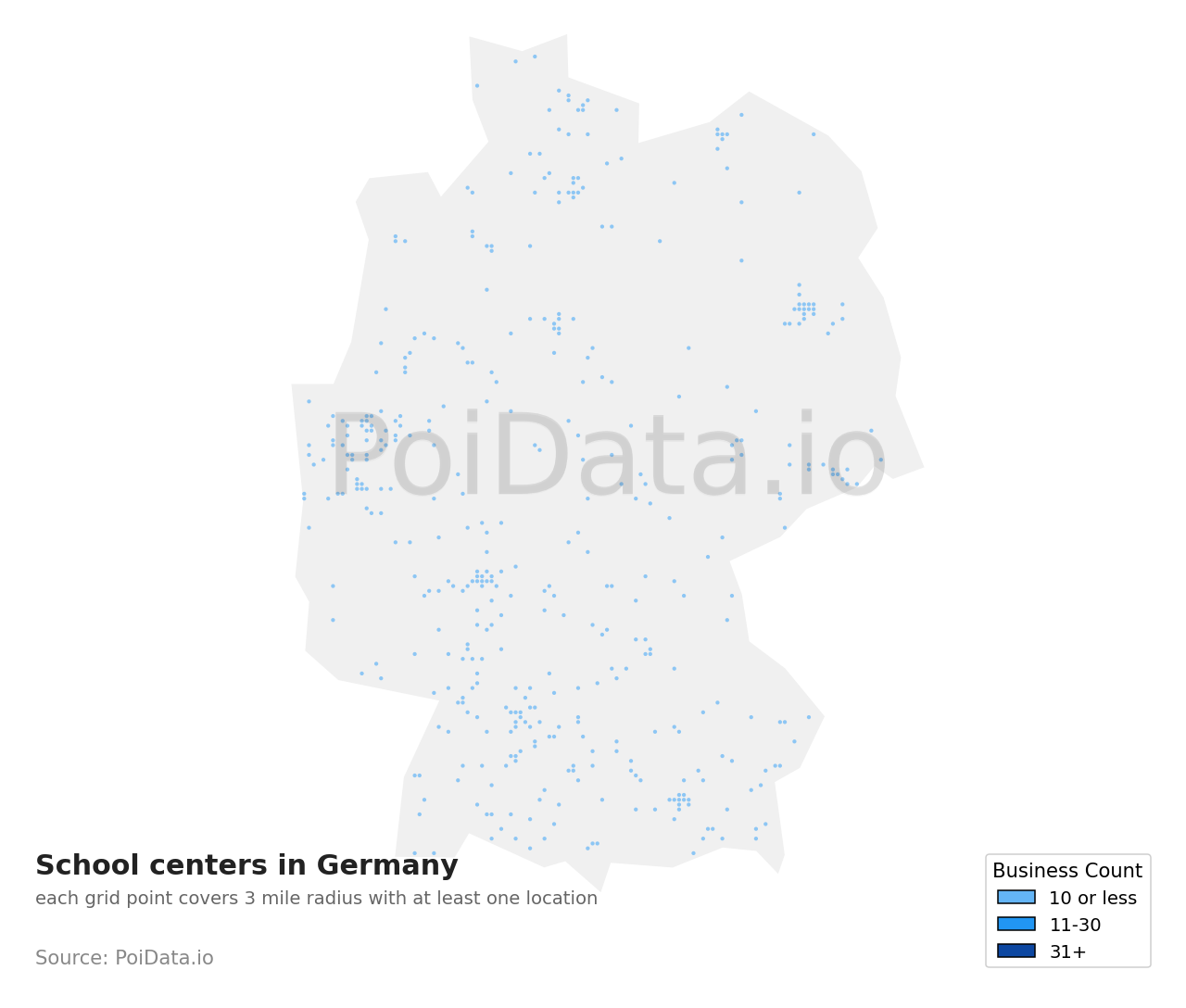 School center density map for Germany