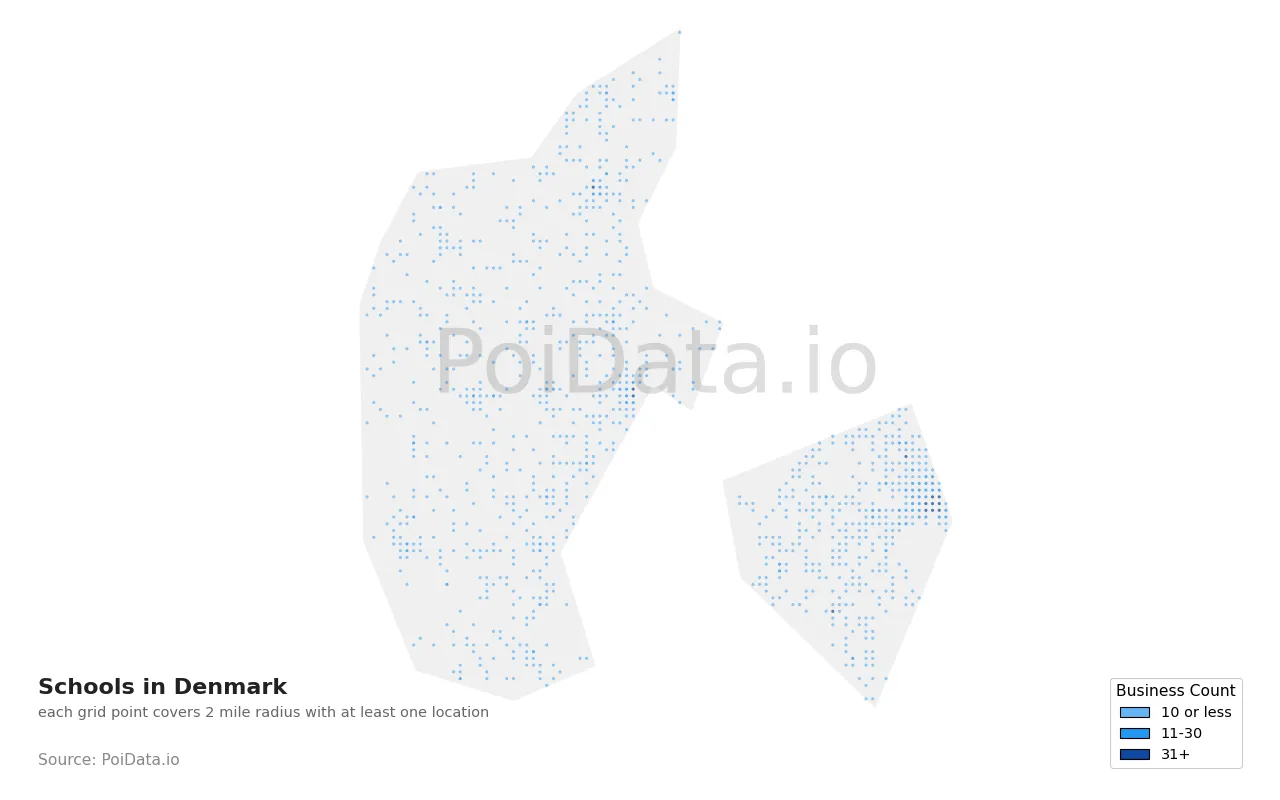 School density map for Denmark