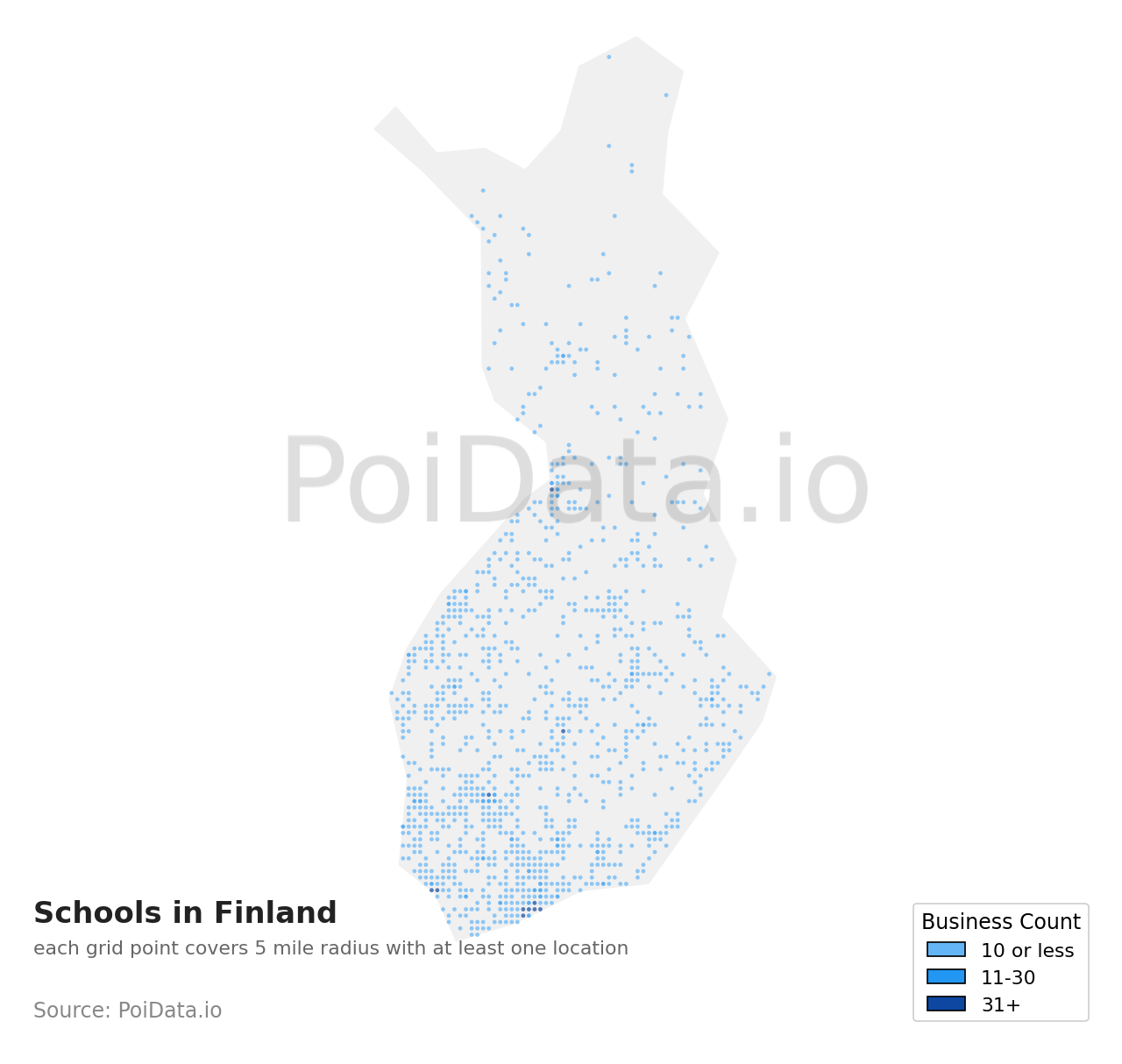 School density map for Finland