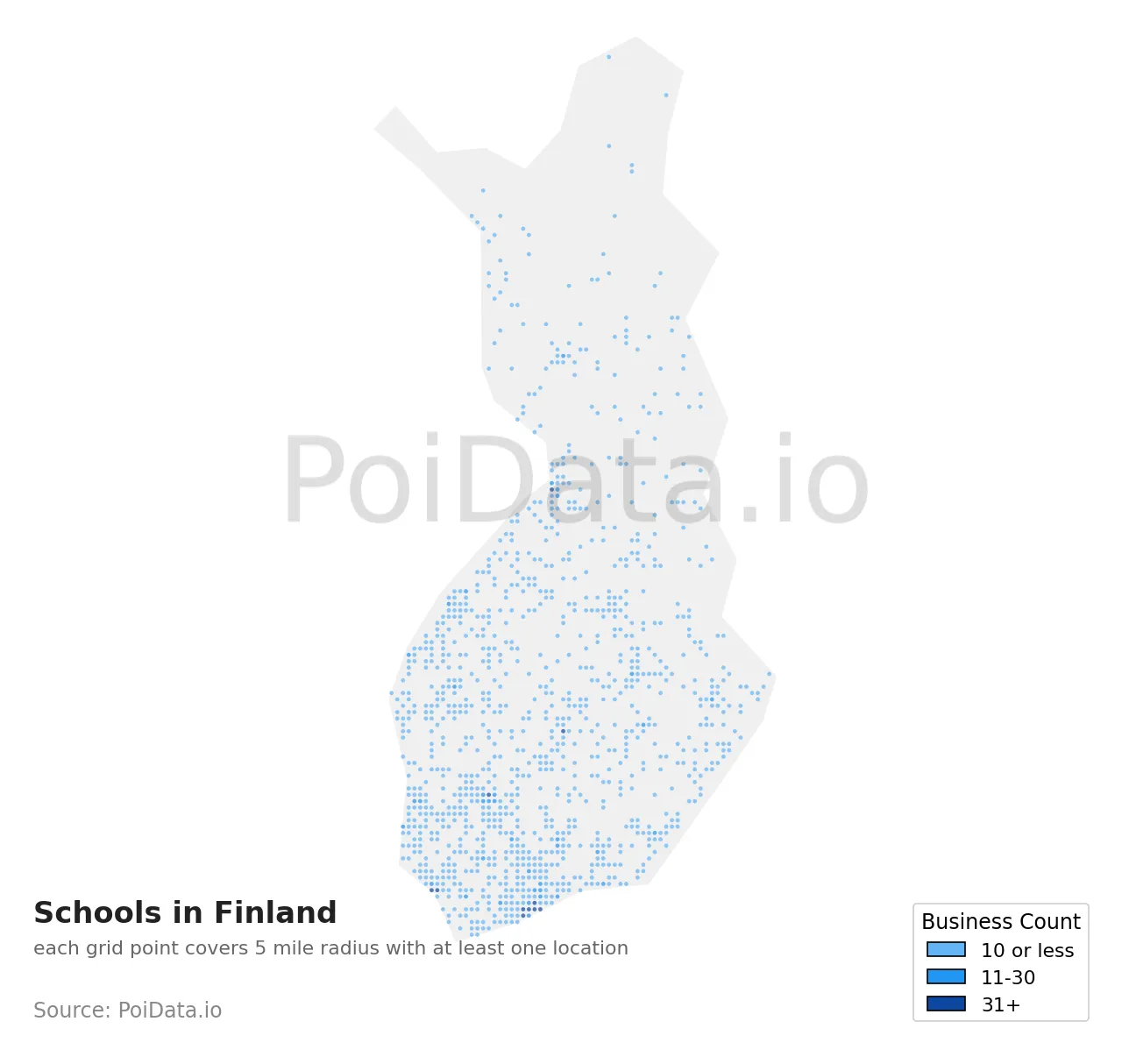 School density map for Finland