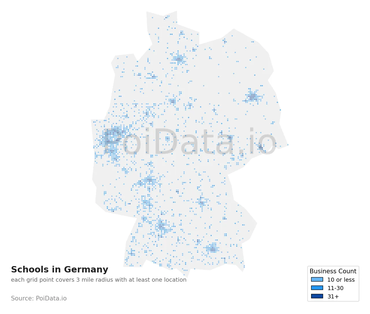 School density map for Germany