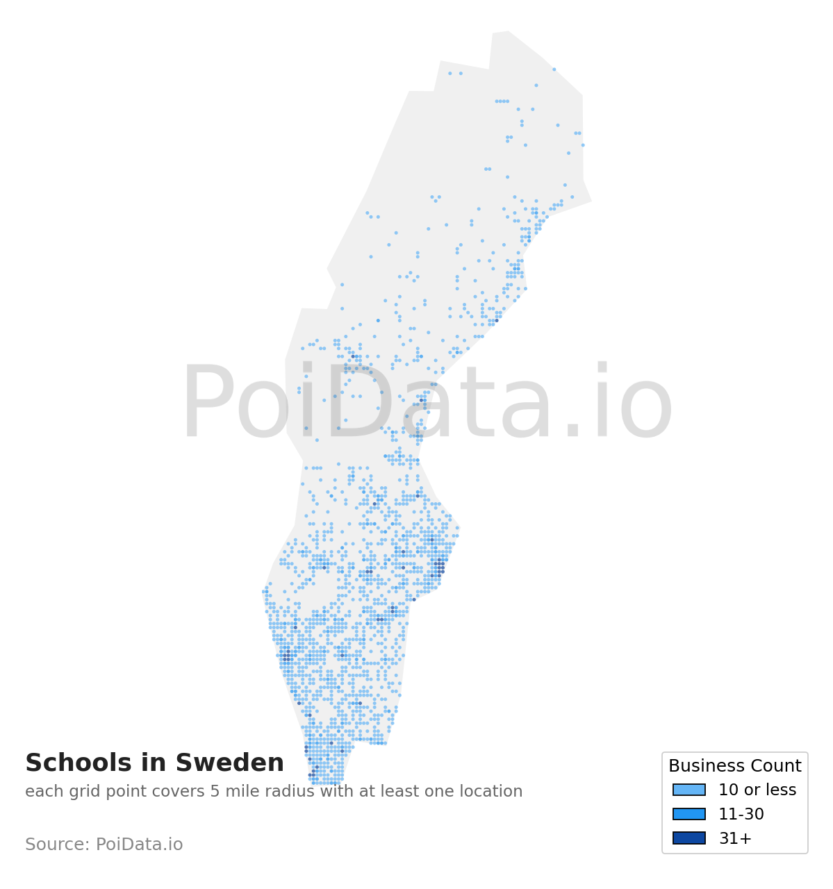 School density map for Sweden