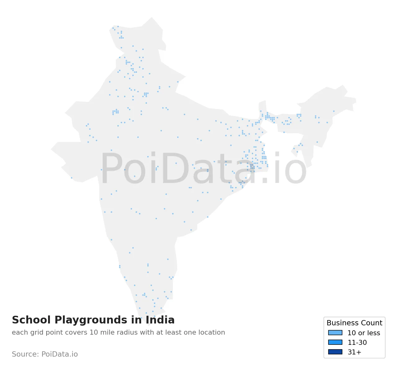 School Playground density map for India