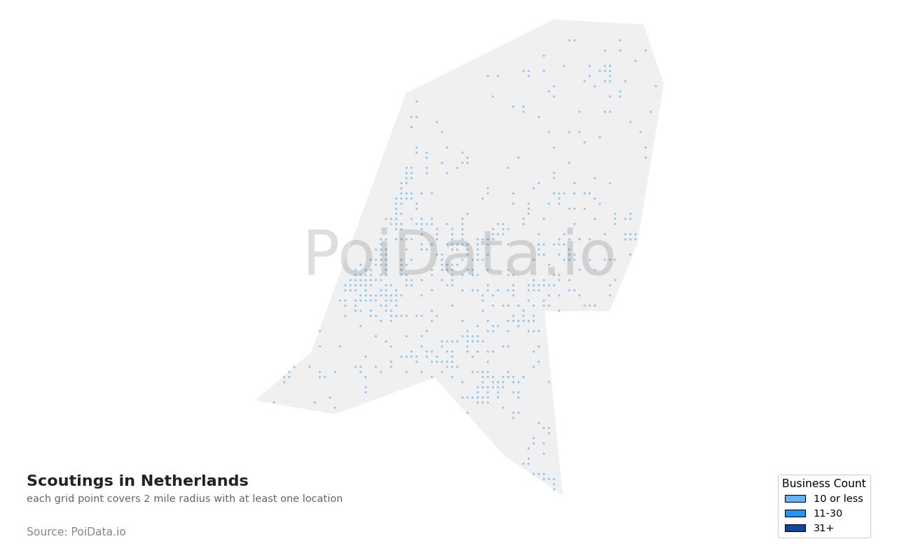 Scouting density map for Netherlands
