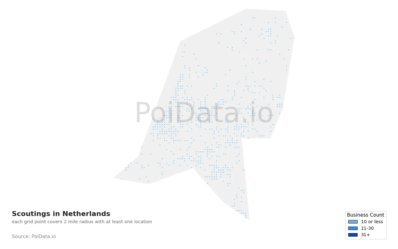 Scouting density map for Netherlands