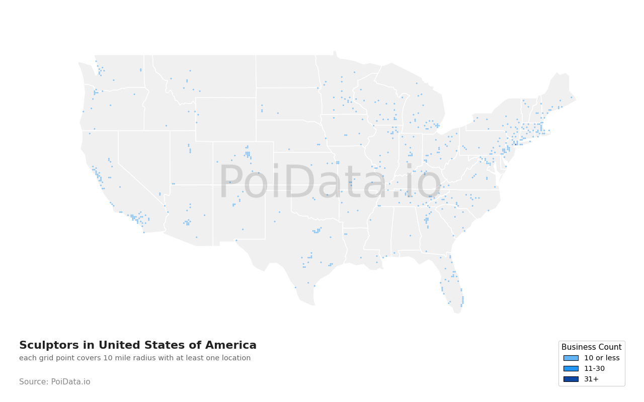Sculptor density map for Florida, United States