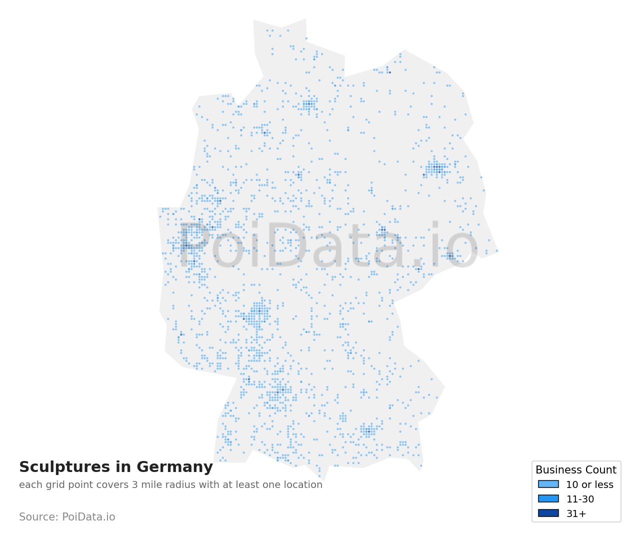Sculpture density map for Germany