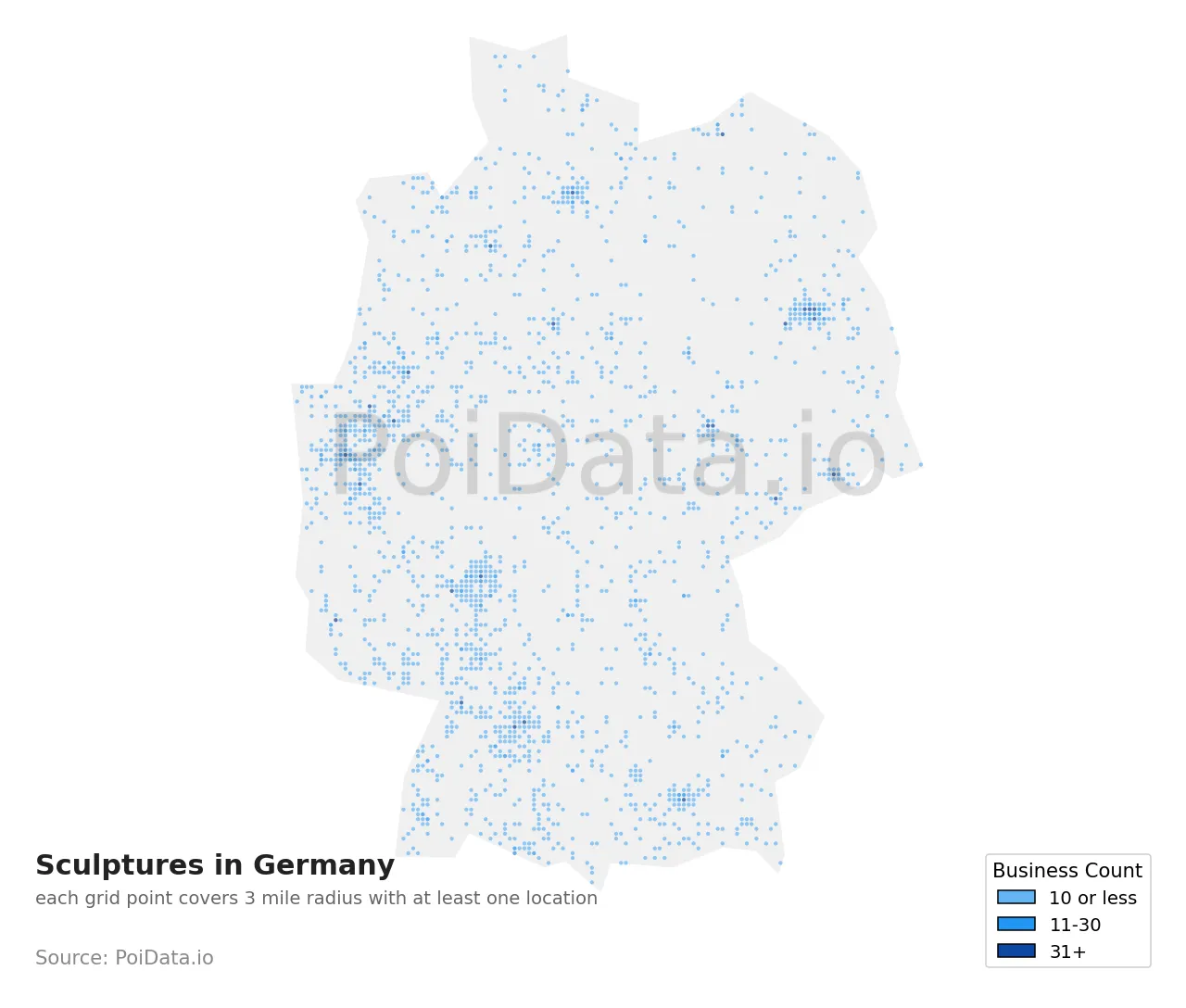 Sculpture density map for Germany