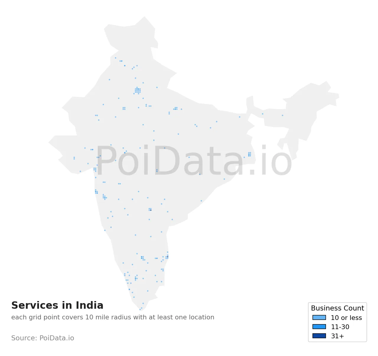 Services density map for India
