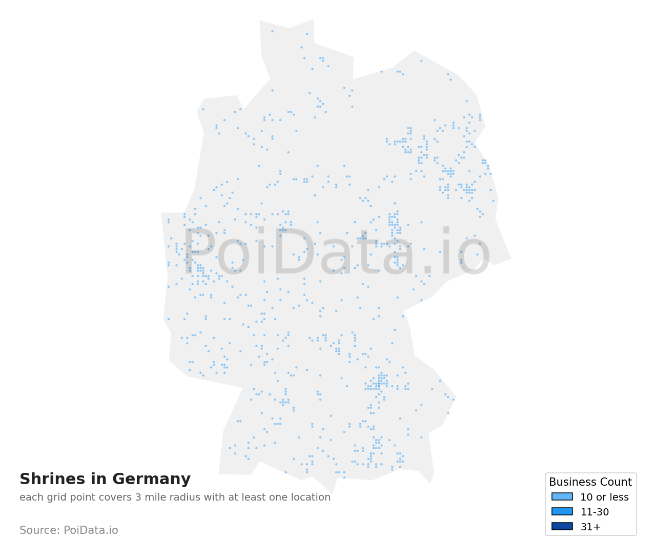 Shrine density map for Germany