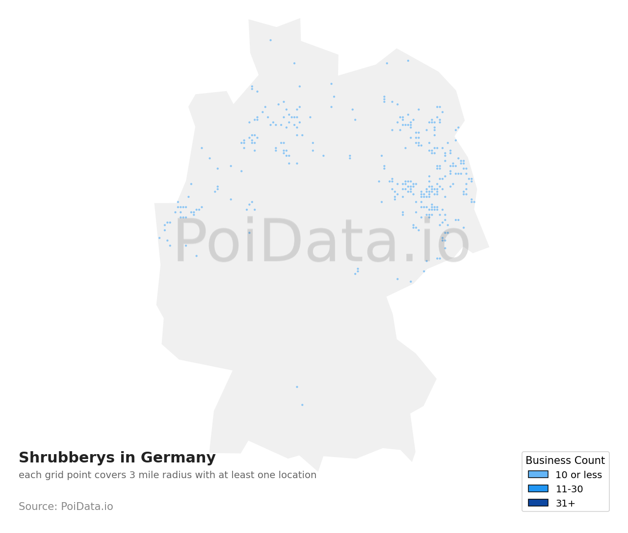 Shrubbery density map for Germany