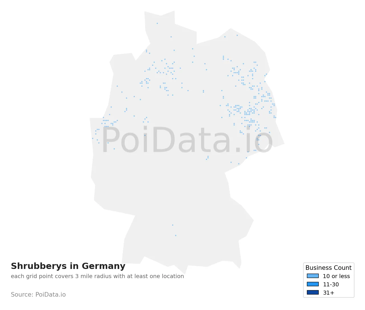 Shrubbery density map for Germany