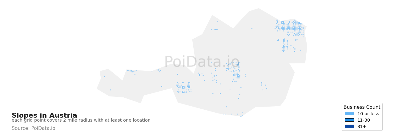 Slope density map for Austria