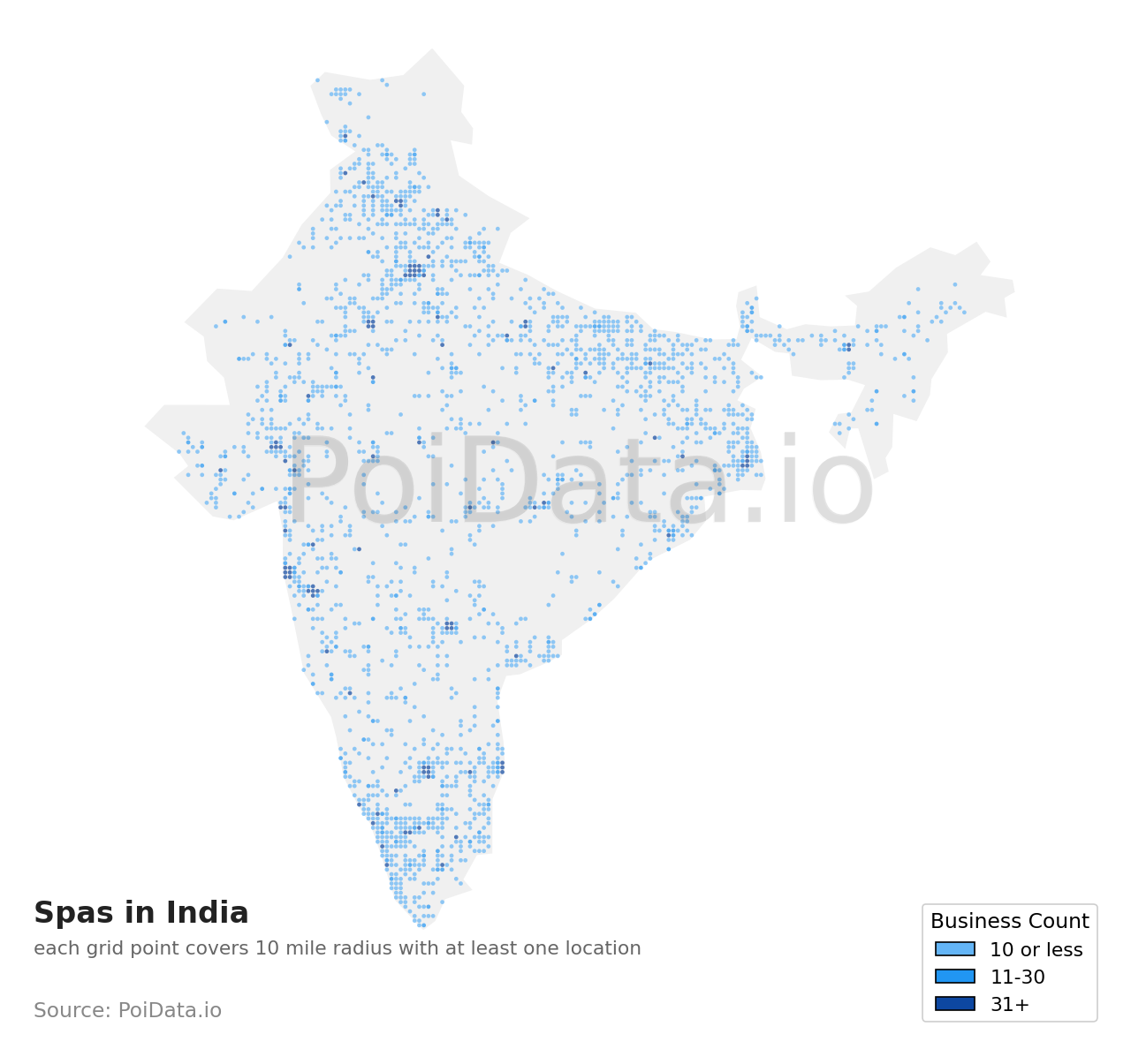 Spa density map for India