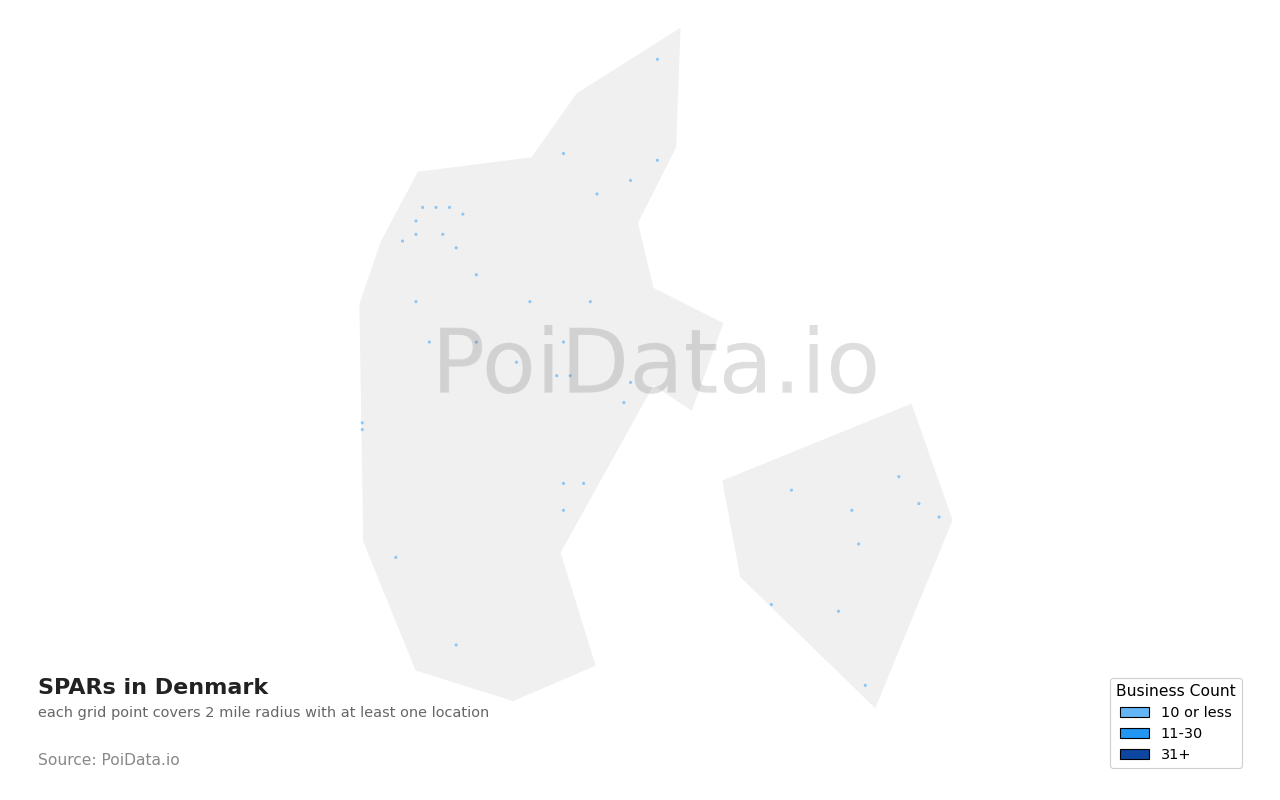 SPAR density map for Denmark