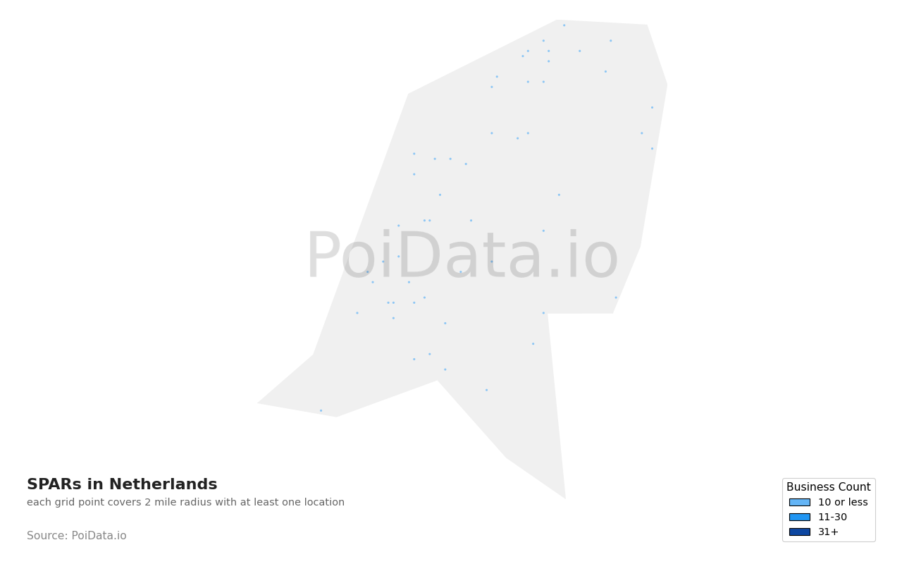 SPAR density map for Netherlands