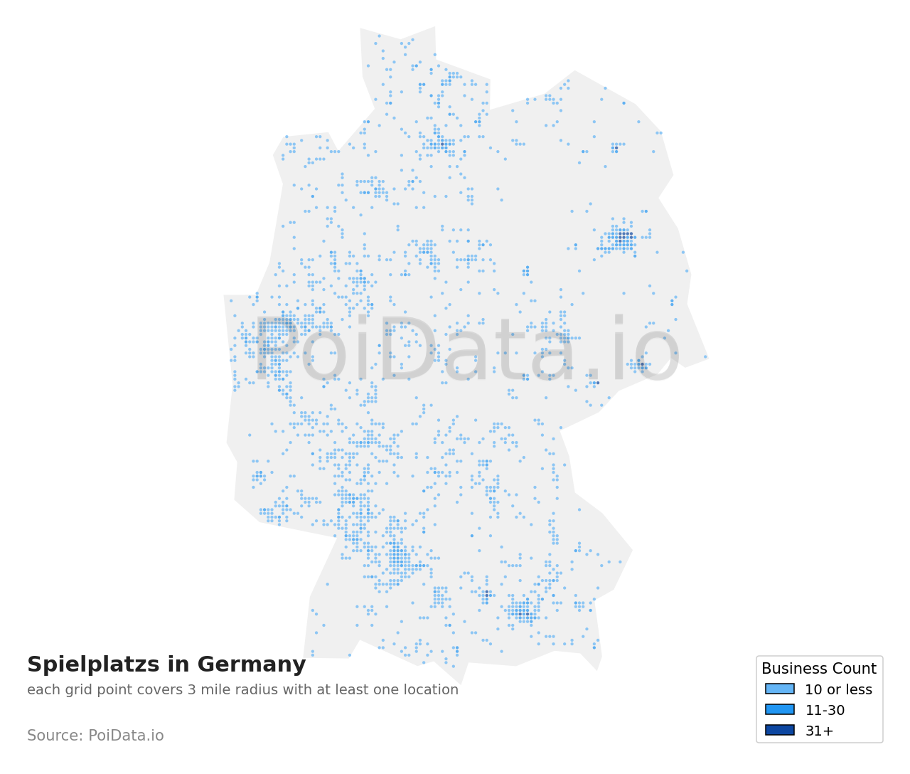 Spielplatz density map for Germany