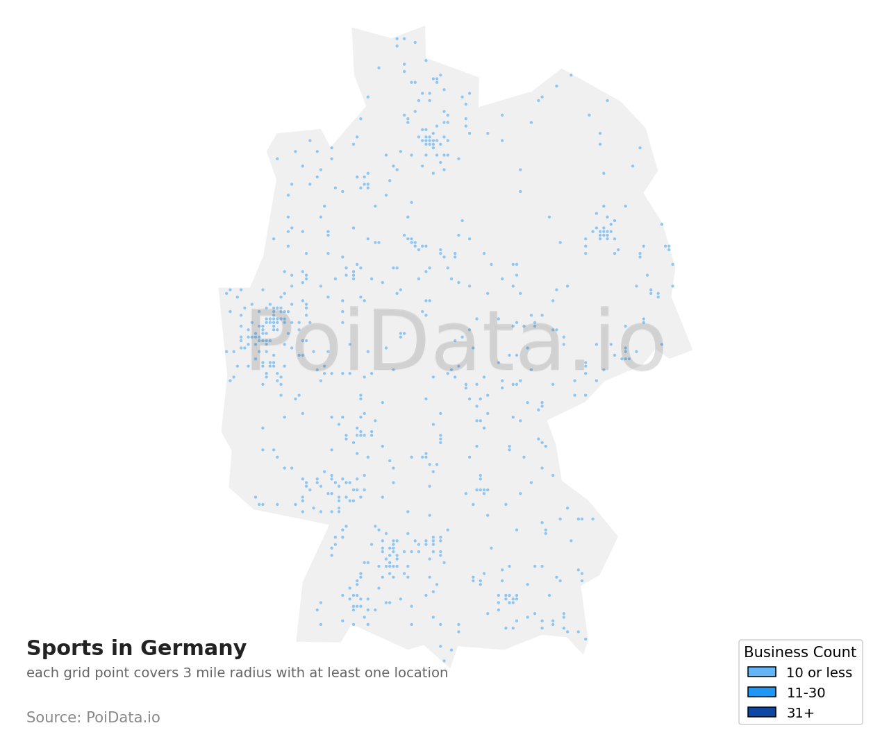 Sports density map for Germany