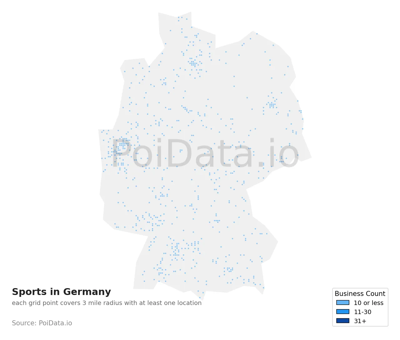 Sports density map for Germany
