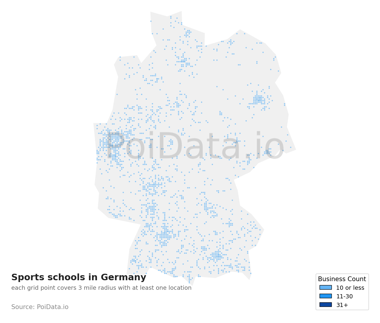 Sports school density map for Germany