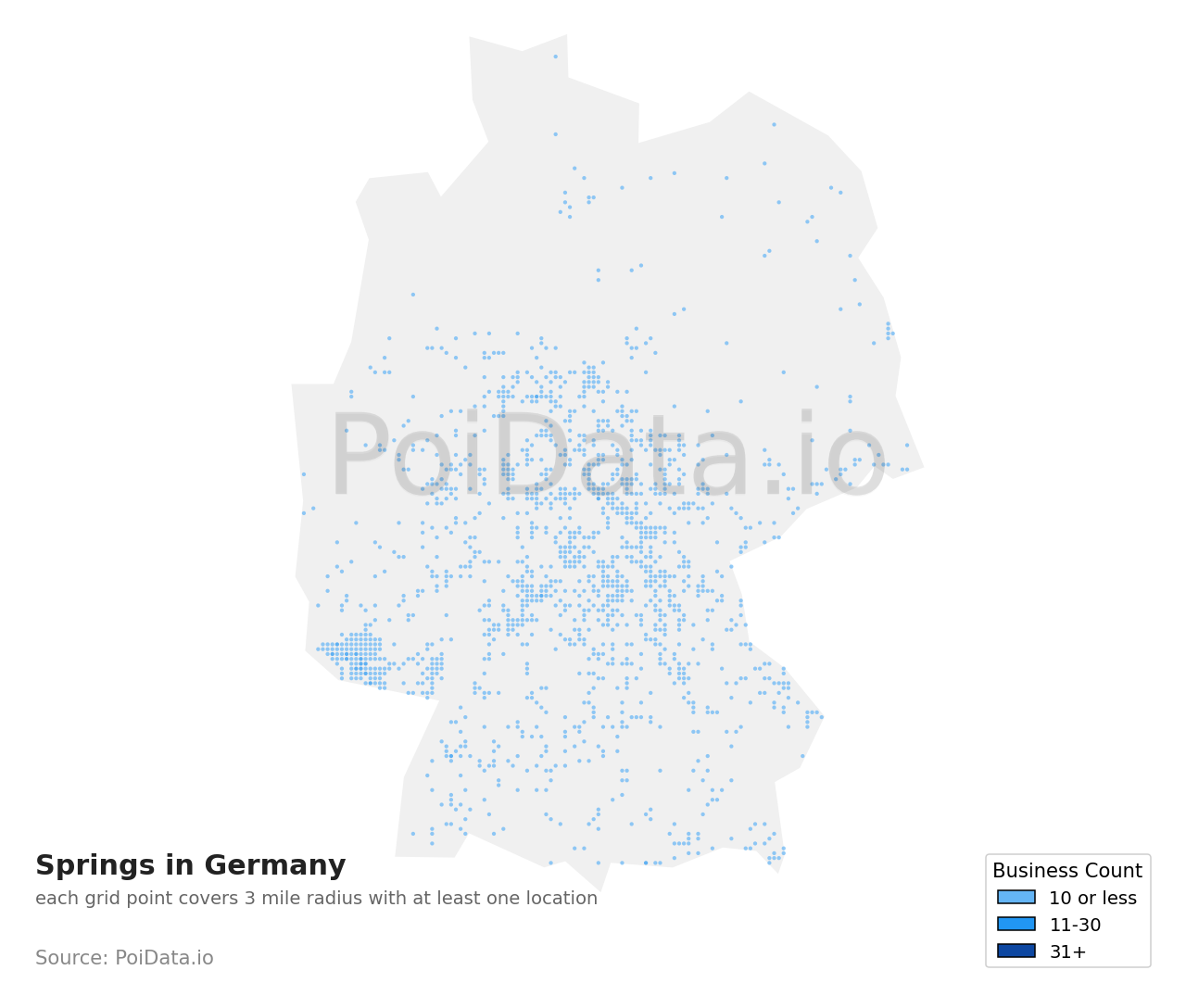 Spring density map for Germany