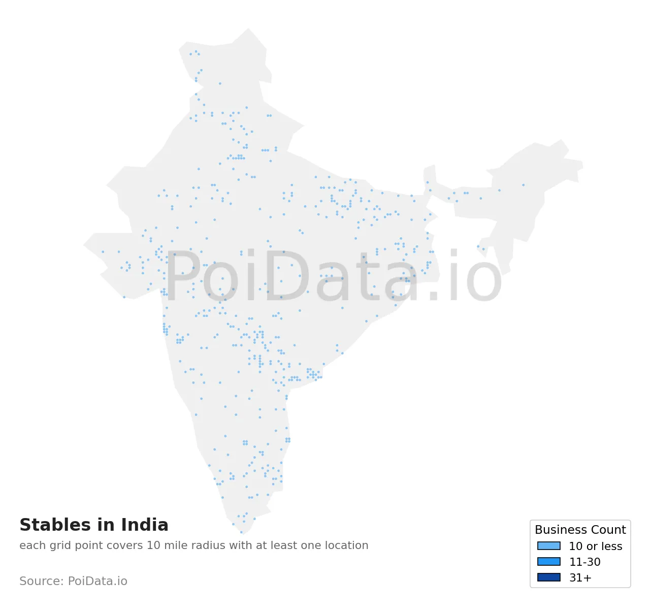 Stable density map for India