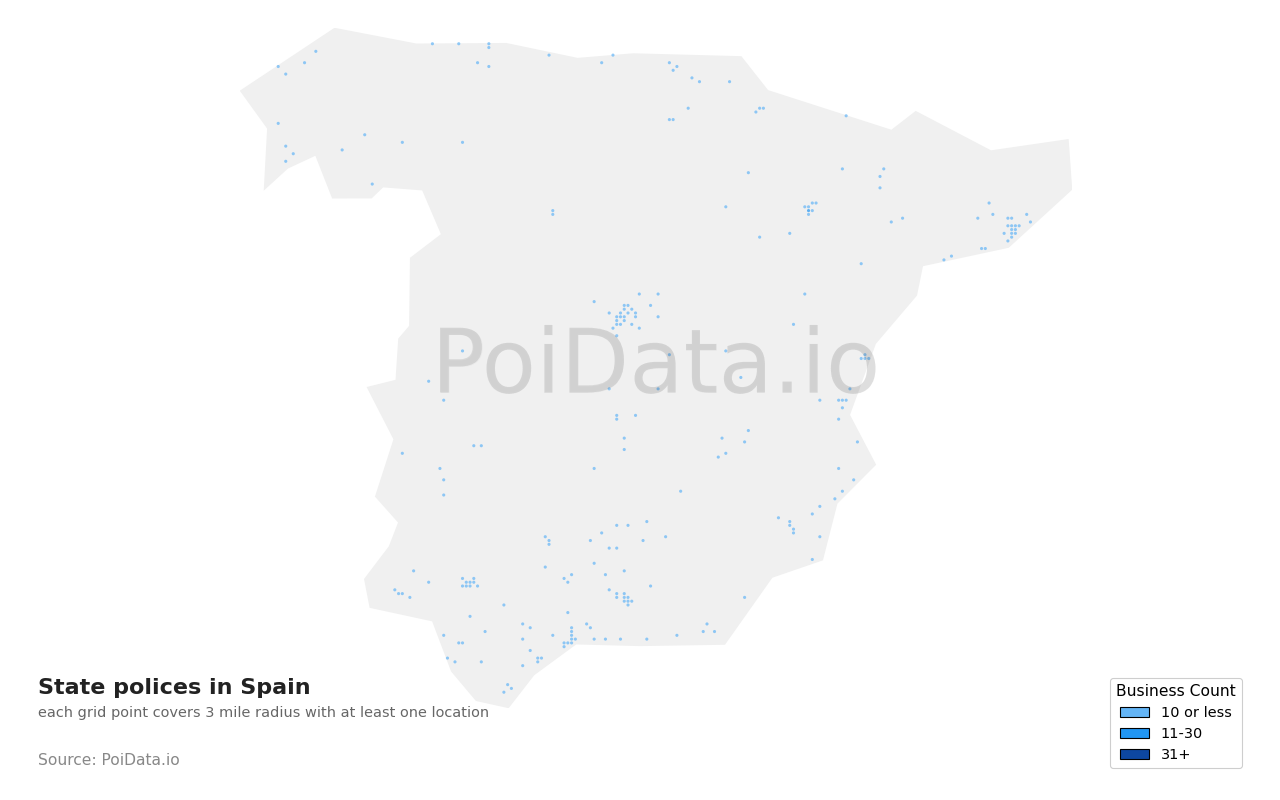 State police density map for Spain