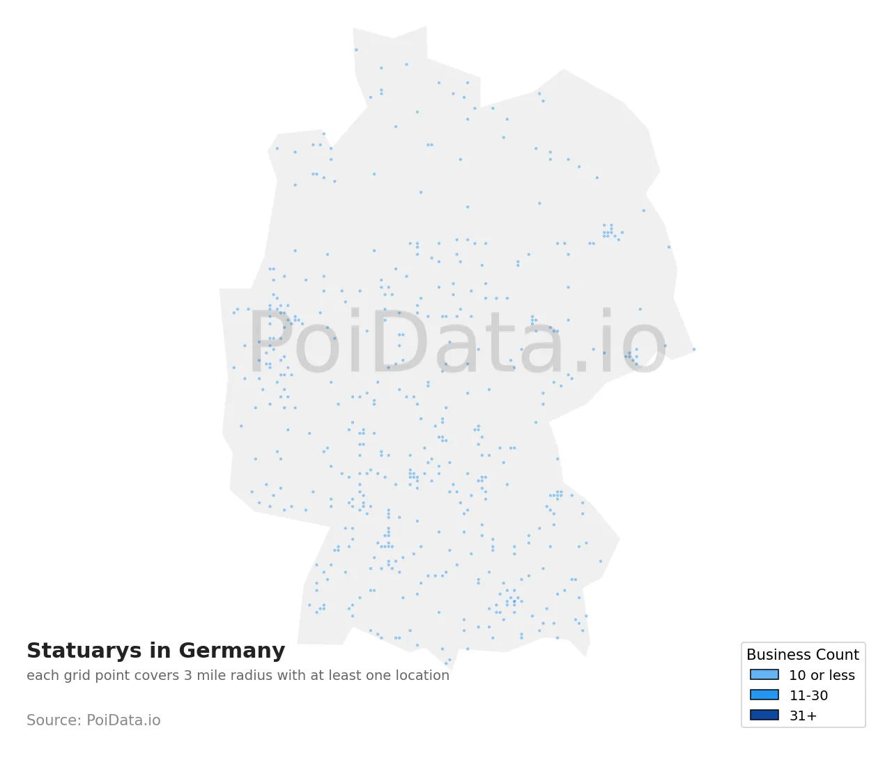 Statuary density map for Germany
