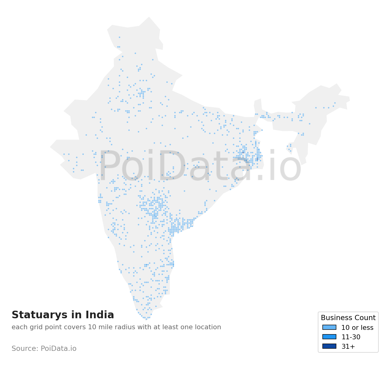 Statuary density map for India