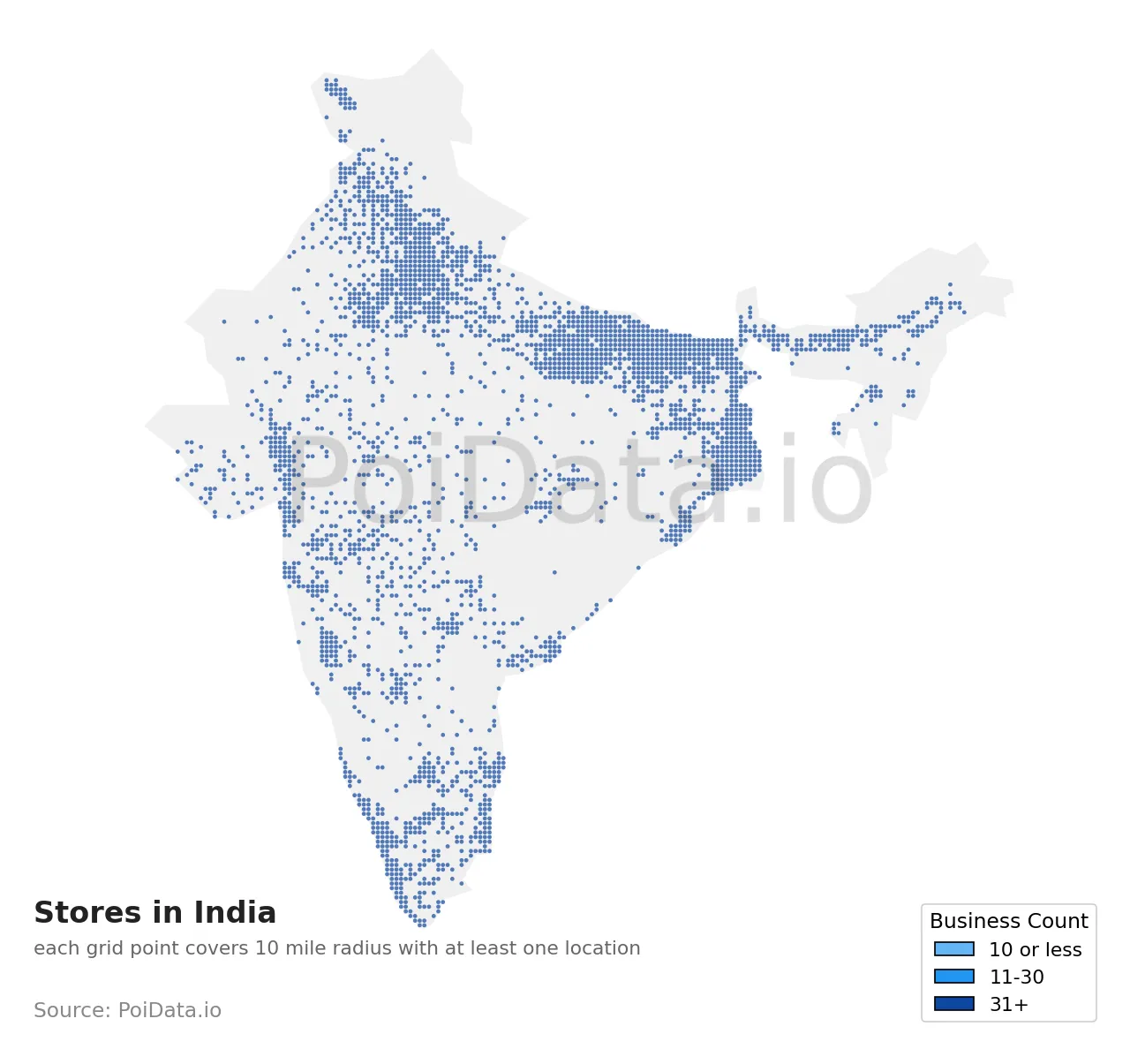 Store density map for India