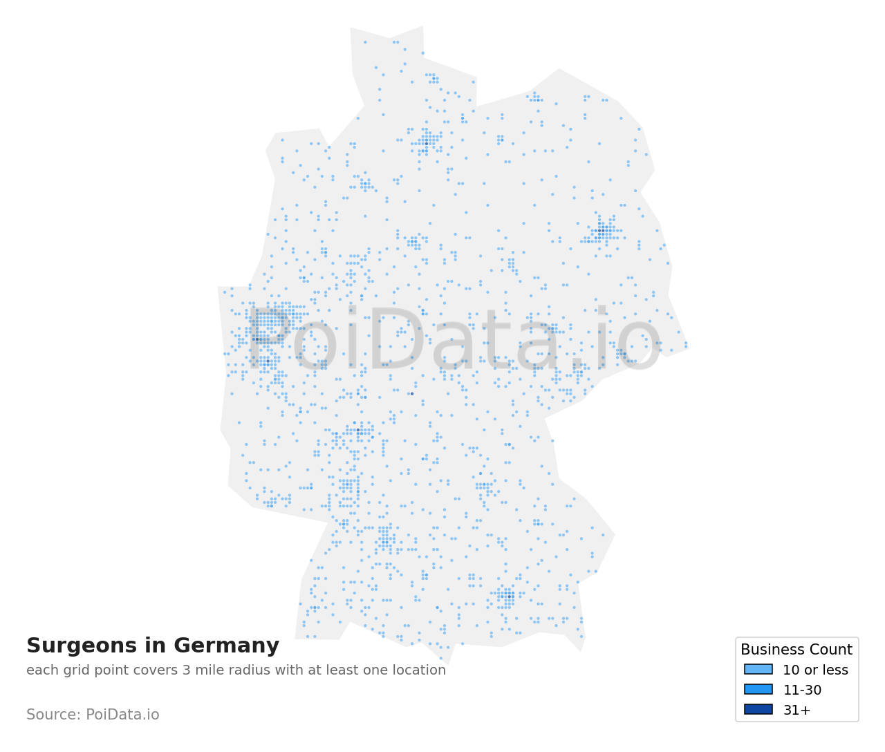 Surgeon density map for Germany