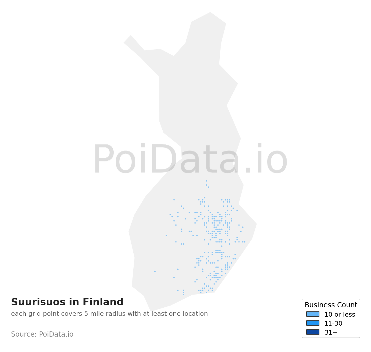 Suurisuo density map for Finland