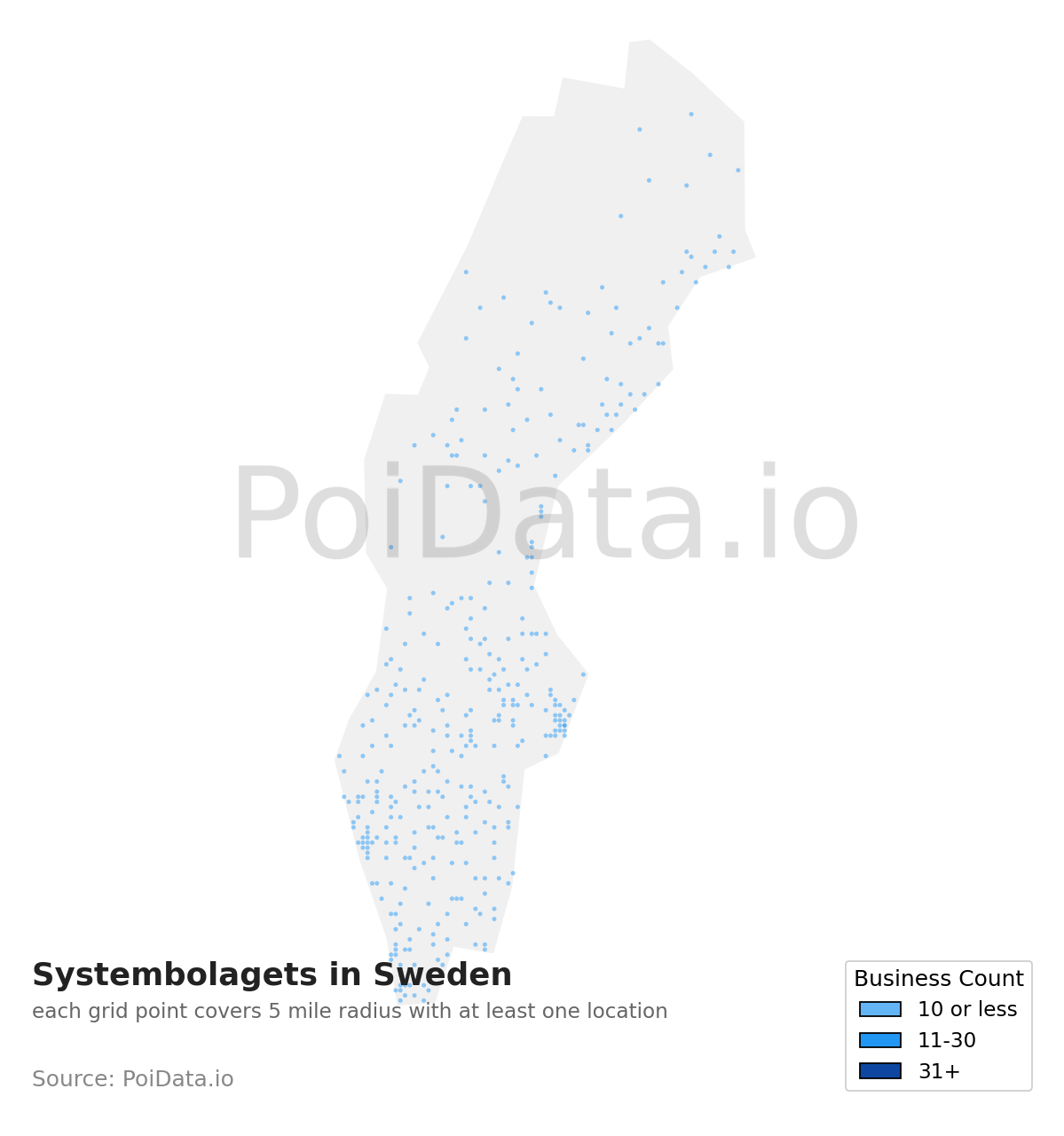 Systembolaget density map for Sweden