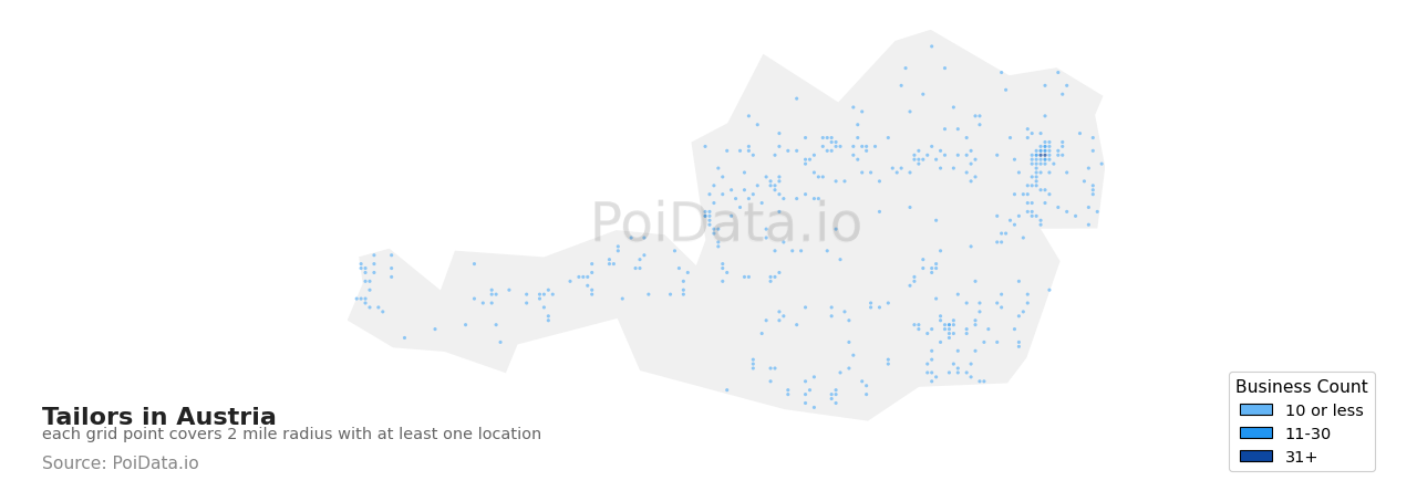 Tailor density map for Austria