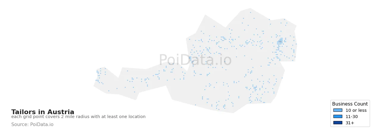 Tailor density map for Austria