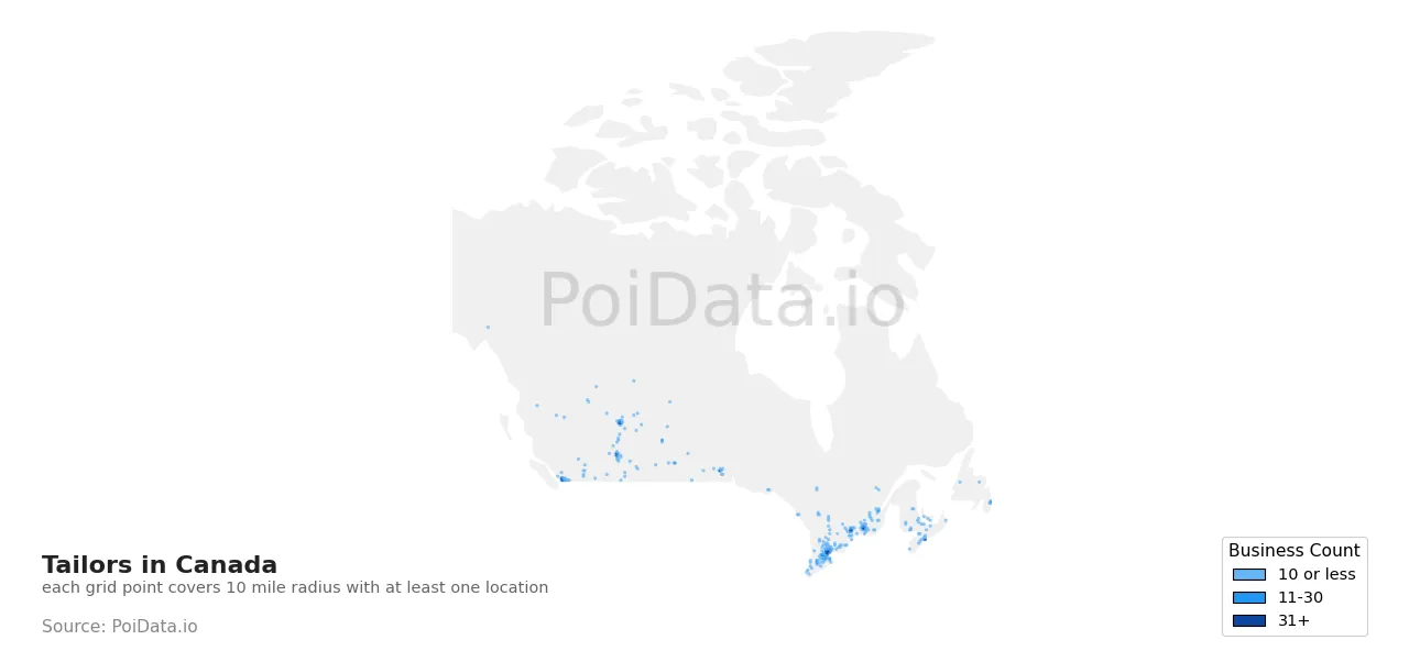 Tailor density map for Canada