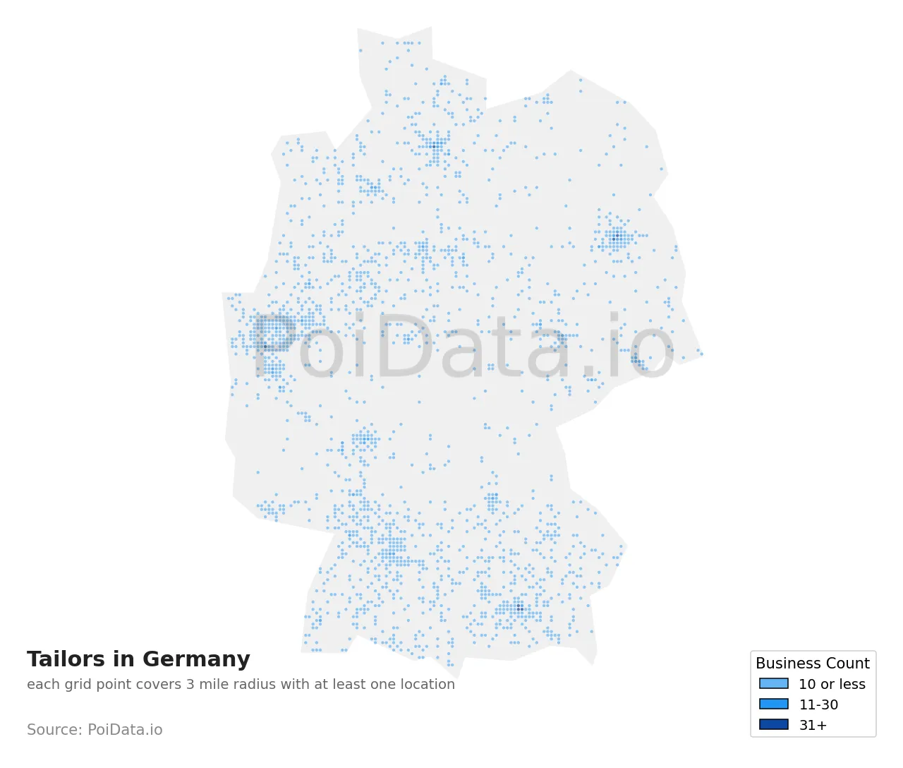 Tailor density map for Germany