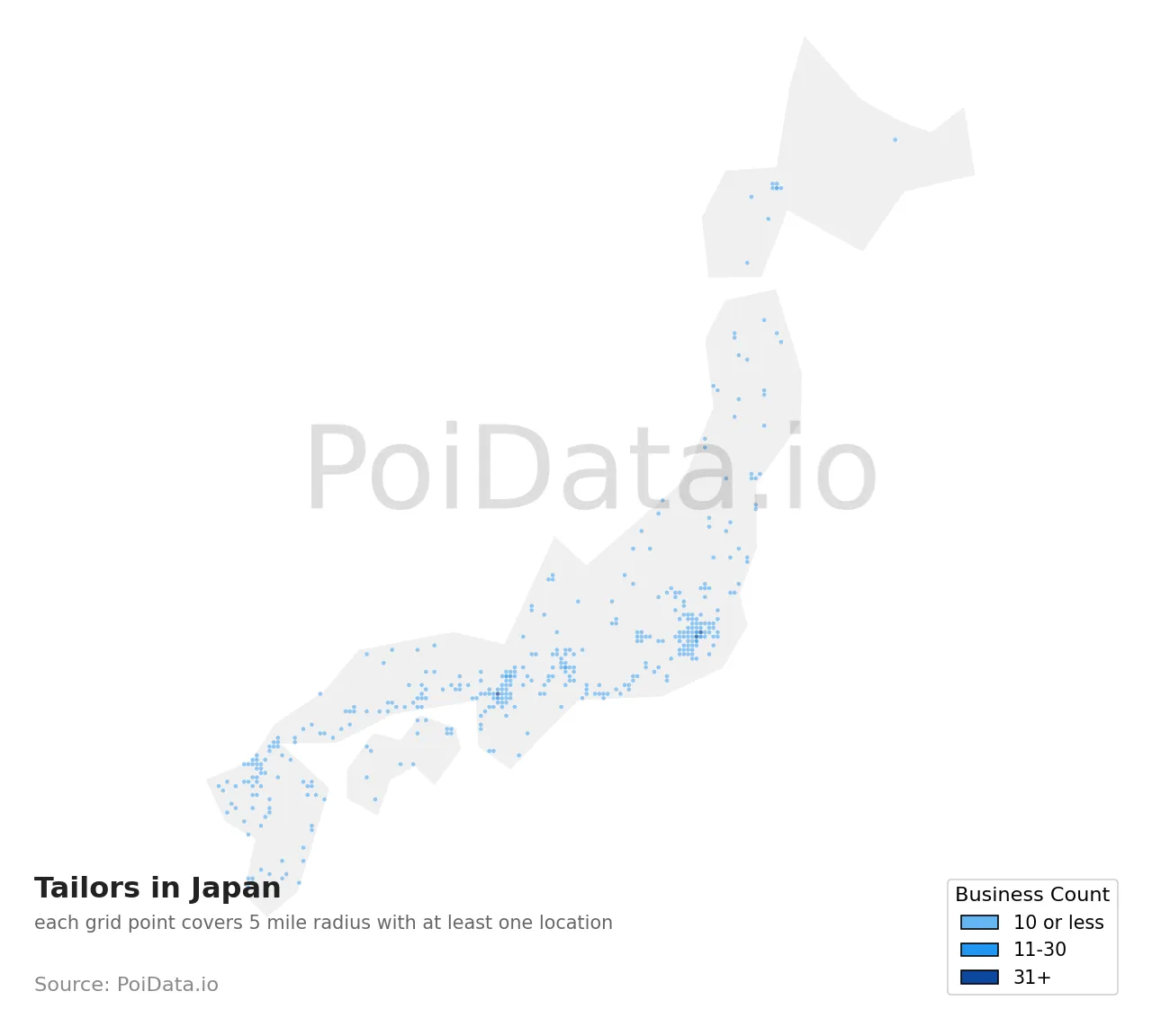 Tailor density map for Japan