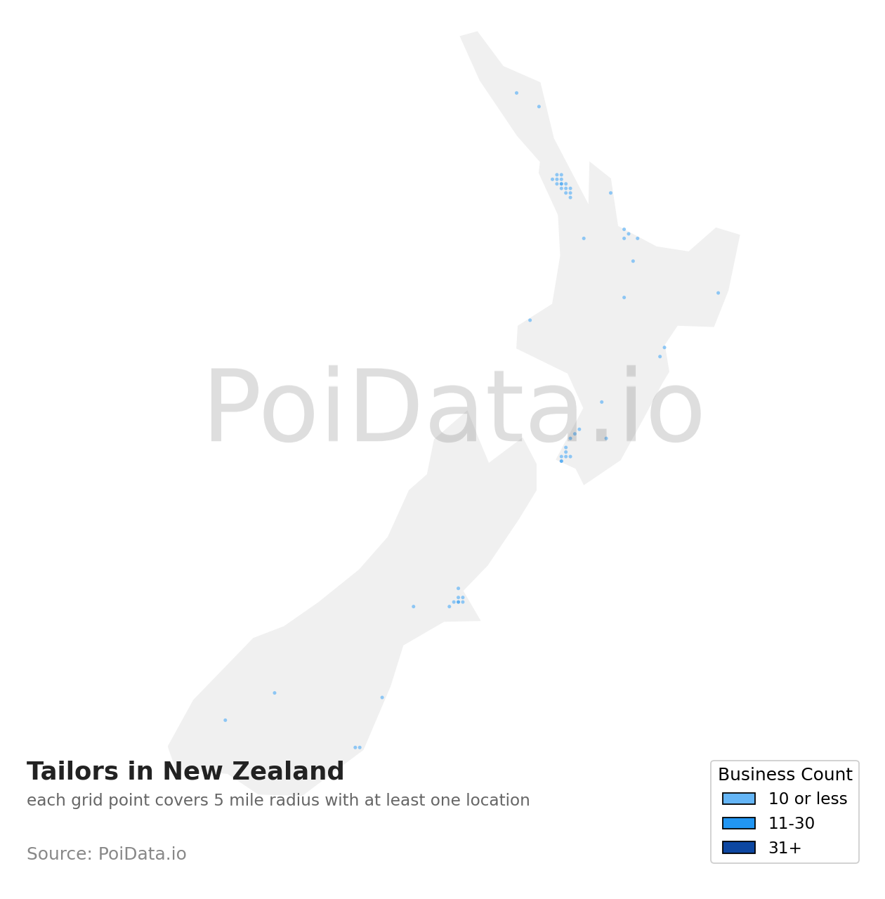 Tailor density map for New Zealand