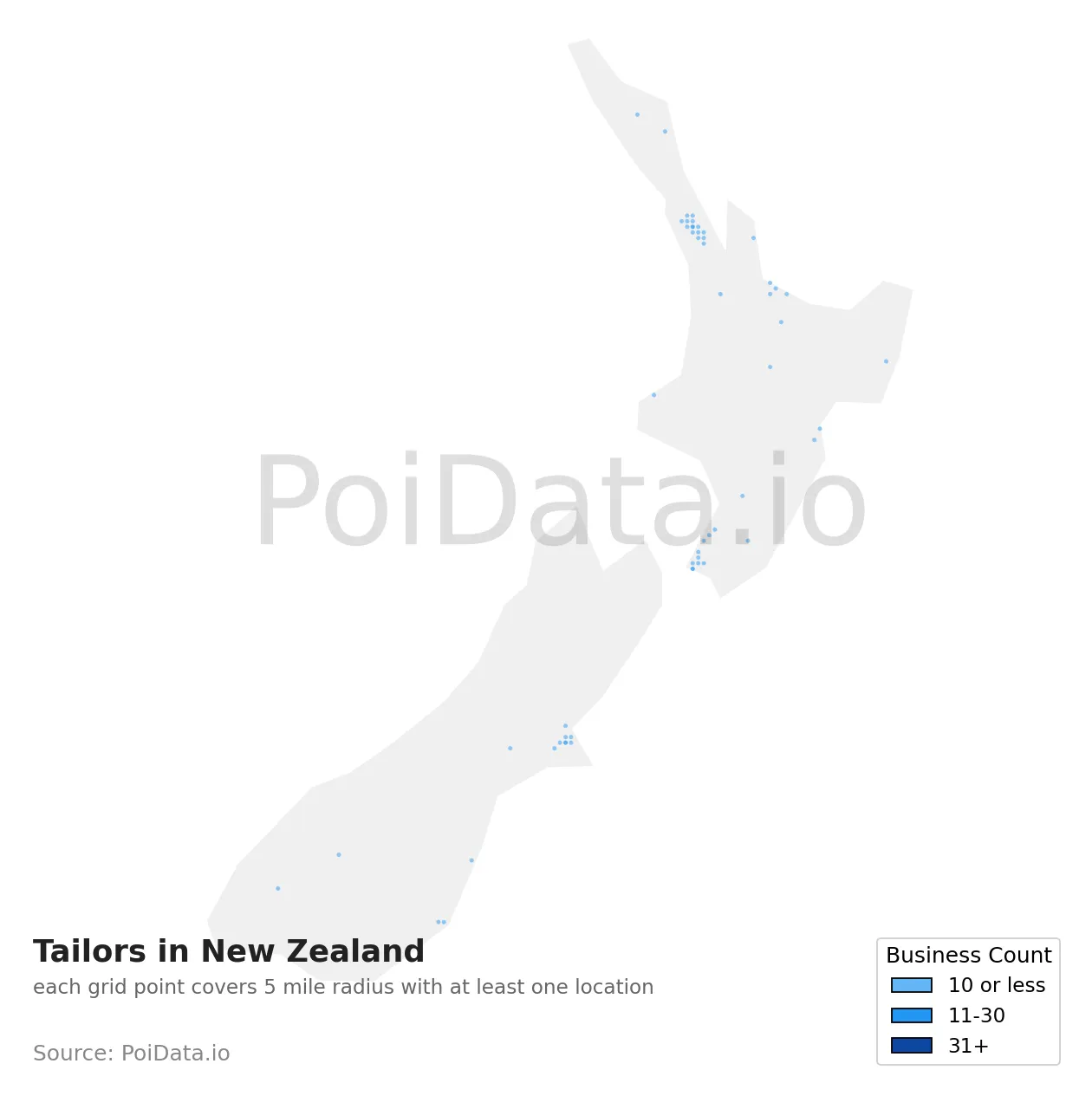 Tailor density map for New Zealand