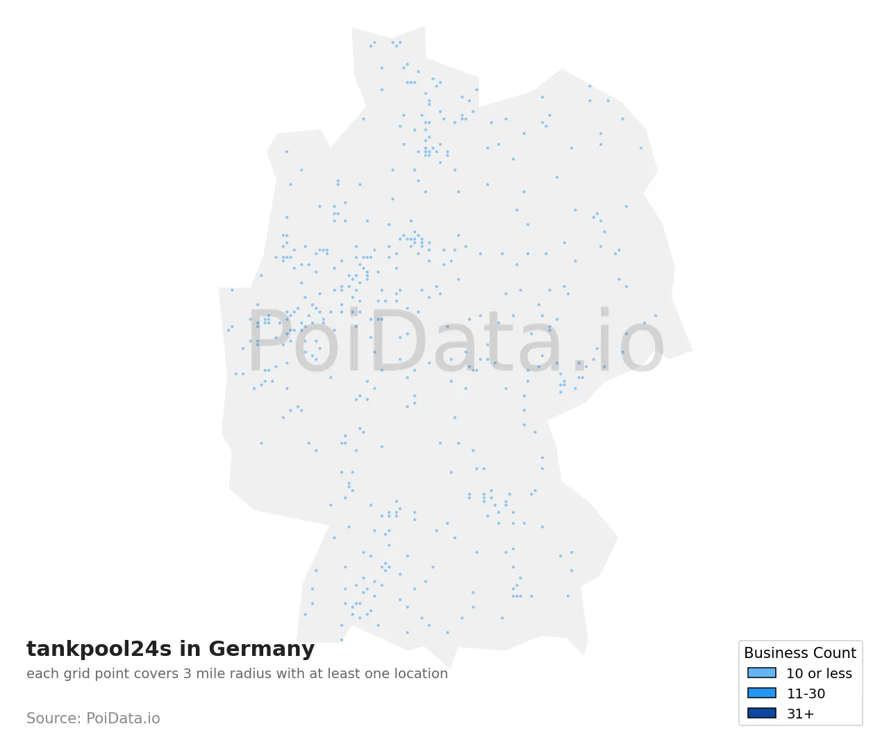 tankpool24 density map for Germany