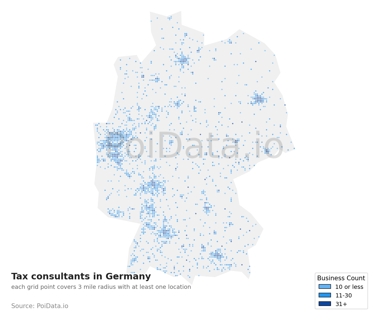 Tax consultant density map for Germany