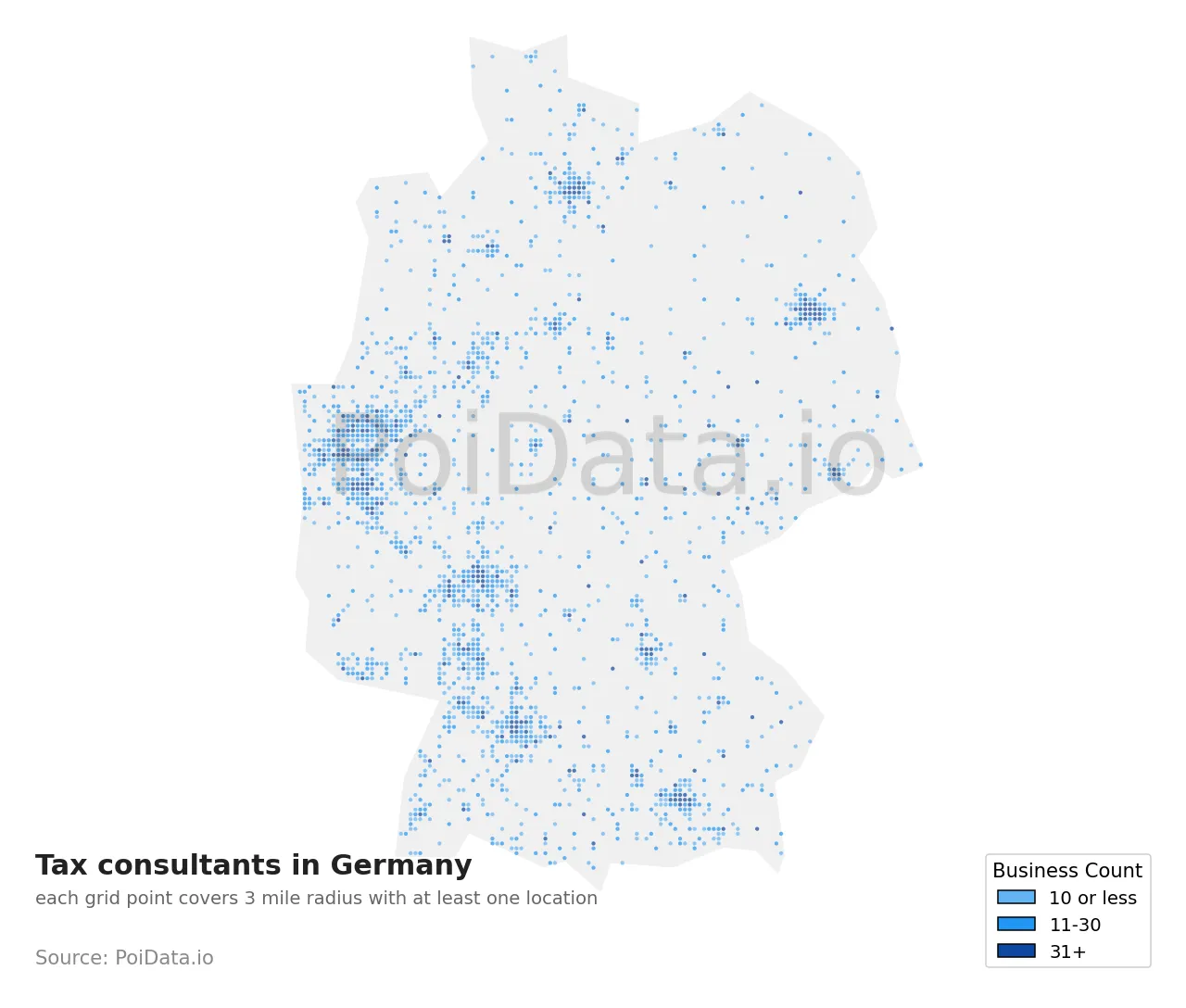 Tax consultant density map for Germany