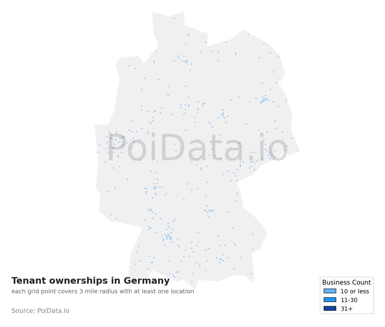 Tenant ownership density map for Germany