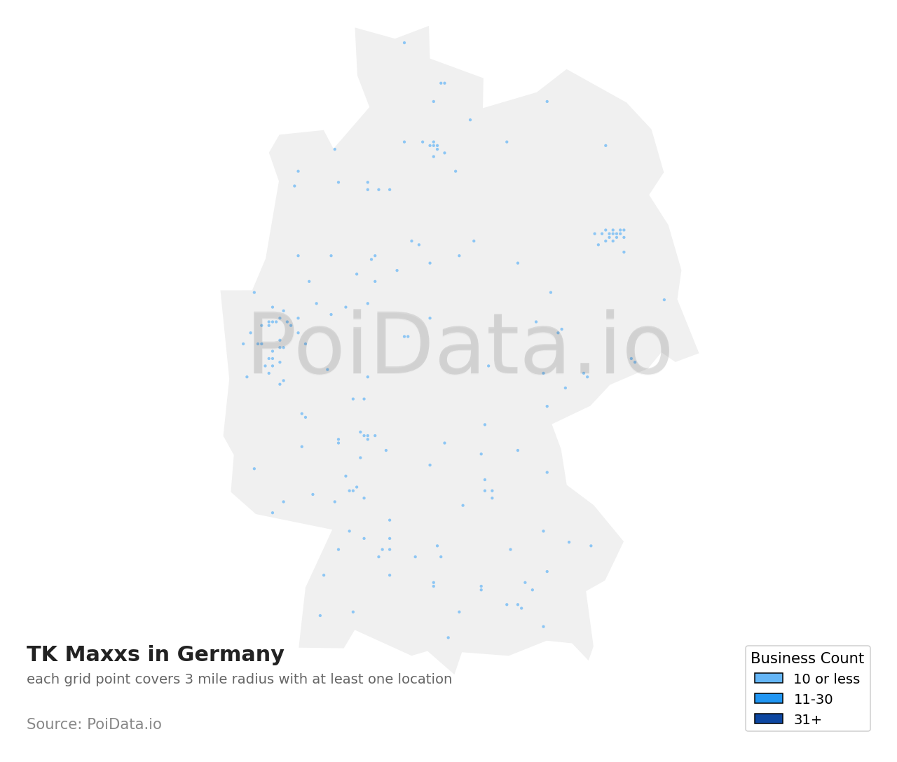 TK Maxx density map for Germany