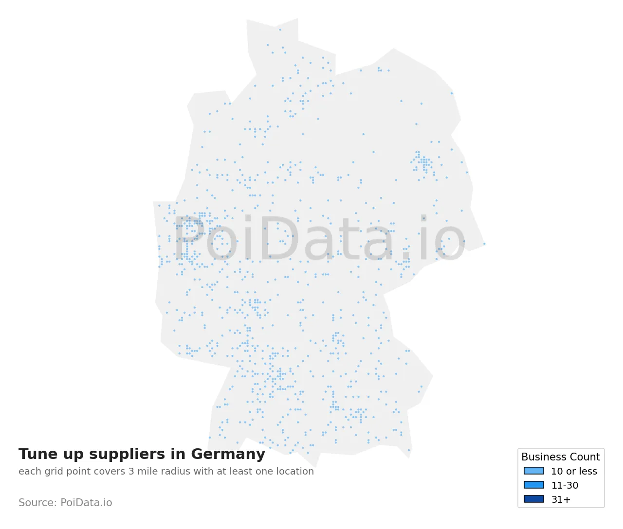 Tune up supplier density map for Germany